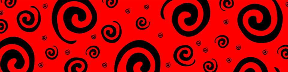 Swirls in cartoon comic style. Twisted gothic pattern background. Gothic abstract vector texture.