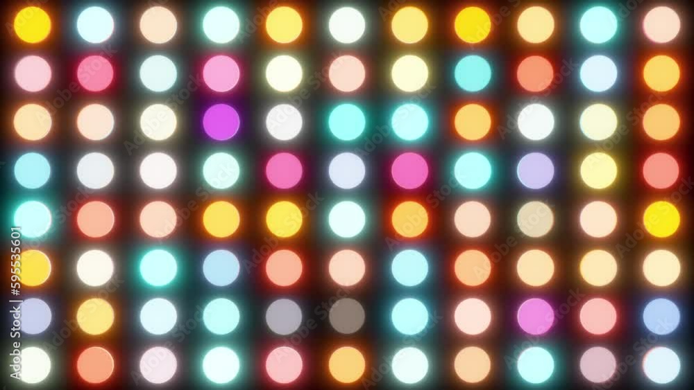 Poster grid of glowing circles. computer generated 3d render