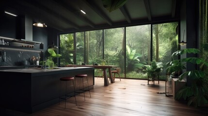 Obraz premium Luxury house middle in the jungle with homely designed where you don't have to be afraid that neighbors are too close or if you just need a little alone