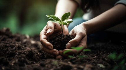 plant in hands