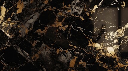 Black and gold marble texture background, AI concept