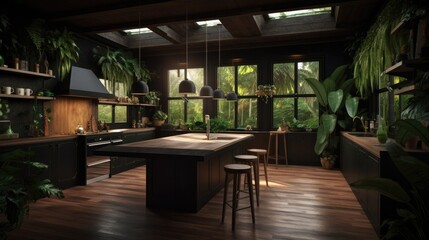 Fototapeta premium Luxury house middle in the jungle with homely designed where you don't have to be afraid that neighbors are too close or if you just need a little alone