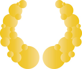 金色の輪で作った月桂冠風のフレームのイラスト