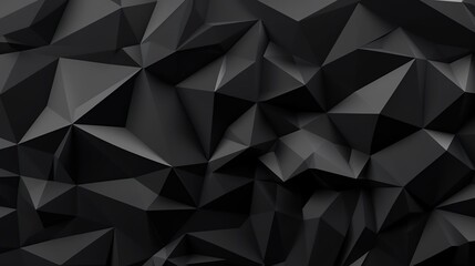 Abstract black 3d polygonal pattern texture background, AI concept