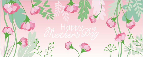 Happy mother's day illustration. Mother's day floral decoration illustration. Vector illustration.