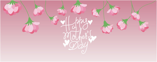 Happy mother's day illustration. Mother's day floral decoration illustration. Vector illustration.