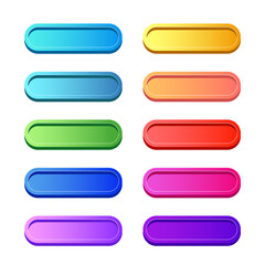 Simple of gradient buttons.Collection of colorful buttons in flat style.web site,and ui