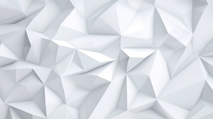 Naklejka na ściany i meble Abstract white 3d polygonal pattern texture background, AI concept