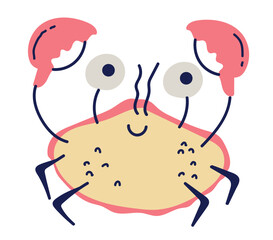 Cute crab isolated on white background concept. Vector graphic design illustration