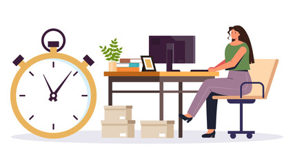 Deadline clock work time date calendar concept. Vector graphic design illustration