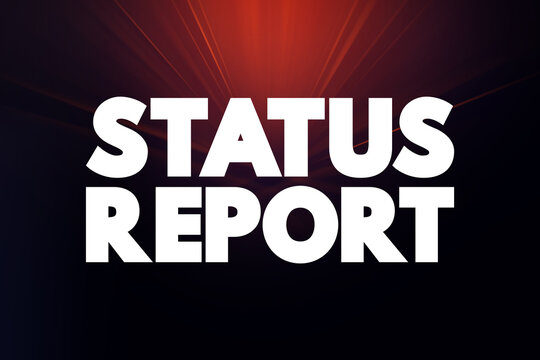 Status Report text quote, concept background