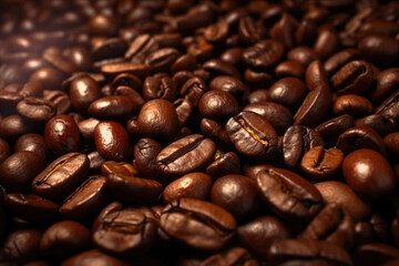 Coffee beans background. Generative AI