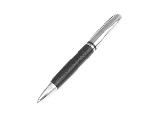 Silver with black pen isolated on white background