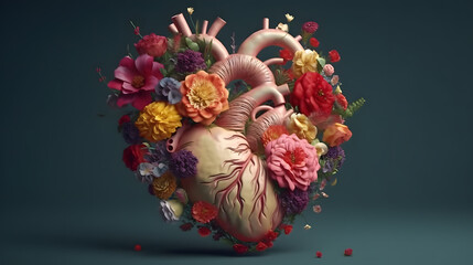 heart of flowers Generative AI