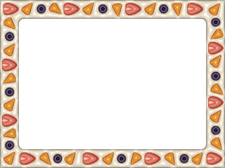 3Dのぷっくりしたフルーツフレーム(プレーン)