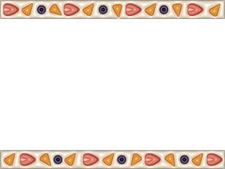 3Dのぷっくりしたフルーツ上下フレーム(プレーン)