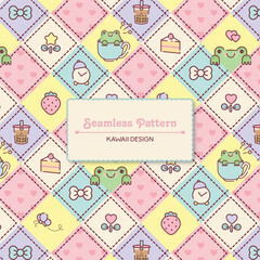 Cute baby frog seamless pattern 