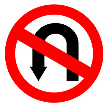 no u turn sign illustration