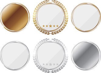 高級感のある円形フレーム6種セット　ゴールド＆シルバー