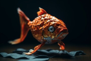 Japanese paper-style goldfish. Generative AI