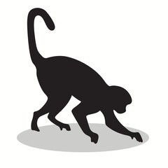 Howler Monkey silhouettes and icons. Black flat color simple elegant Howler Monkey animal vector and illustration.
