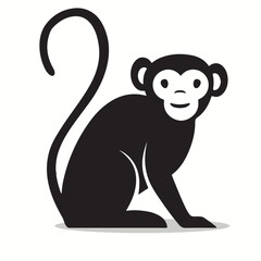 Howler Monkey silhouettes and icons. Black flat color simple elegant Howler Monkey animal vector and illustration.