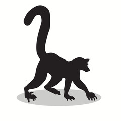 Howler Monkey silhouettes and icons. Black flat color simple elegant Howler Monkey animal vector and illustration.