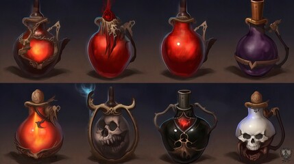Love potion in fantasy and steampunk styles. Generative AI