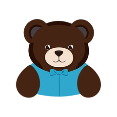 Cute teddy bear isolated vector clip art