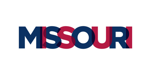 Missouri, USA typography slogan design. America logo with graphic city lettering for print and web.