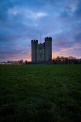city castle at sunset