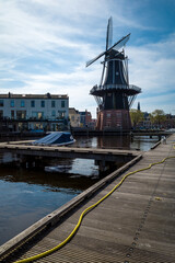 dutch windmill in the city