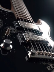 Naklejka premium A cinematic close-up shot of a guitar. Generative ai.