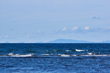 Fototapeta premium 北海道稚内市 宗谷岬からの樺太 