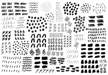 hand drawn geometric abstract vector shapes for neo memphis pattern background wallpaper