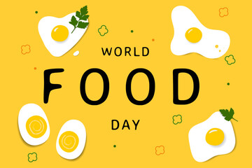 World Food Day Card Fried Eggs Boiled Poster