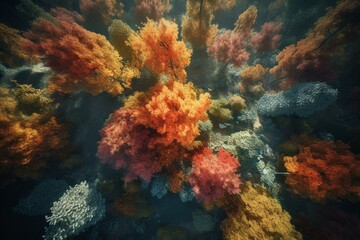 Fototapeta na wymiar Vibrant digital forests using innovative tech. Generative AI