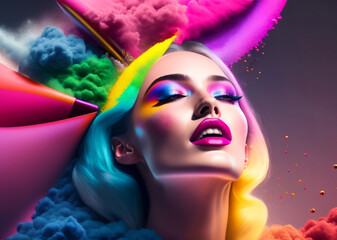 Fototapeta premium Magia y Encanto en Maquillaje y Pintalabios
