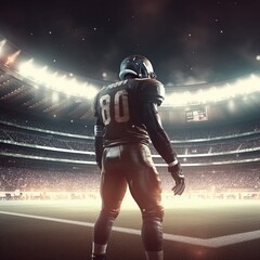 American football player in stadium