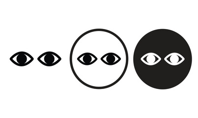 eye icon black outline for web site design 
and mobile dark mode apps 
Vector illustration on a white background