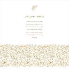 Decorative vector frame. Elegant element for design template, place for text. Floral border. Lace decor for birthday and postcard, wedding invitation.