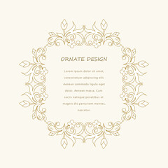 Decorative vector frame. Elegant element for design template, place for text. Floral border. Lace decor for birthday and postcard, wedding invitation.