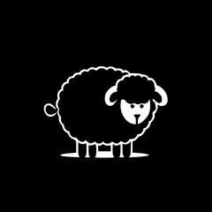 Obraz premium Sheep - Black and White Isolated Icon - Vector illustration