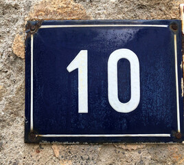 Close up of the number 10