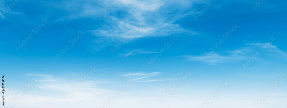 Wall mural blue sky with white cloud landscape background.
