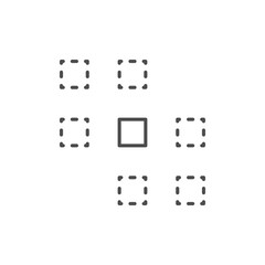 Center grouping line outline icon