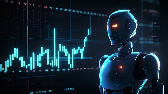 Modern Generative AI Bot Analysing Chart with Economic Growth Graph and the Markets for a Business
