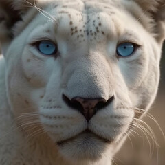 White Panther closeup face. Generative AI. #5