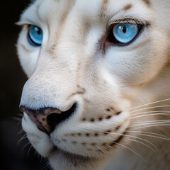 White Panther closeup face. Generative AI. #3