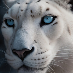 White Panther closeup face. Generative AI. #6